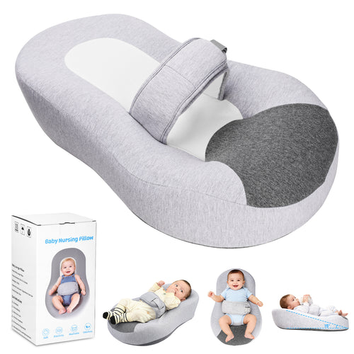 Baby feeding support wedge pillow with removable cover and packaging