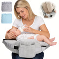 Gray nursing pillow with removable back support and two covers