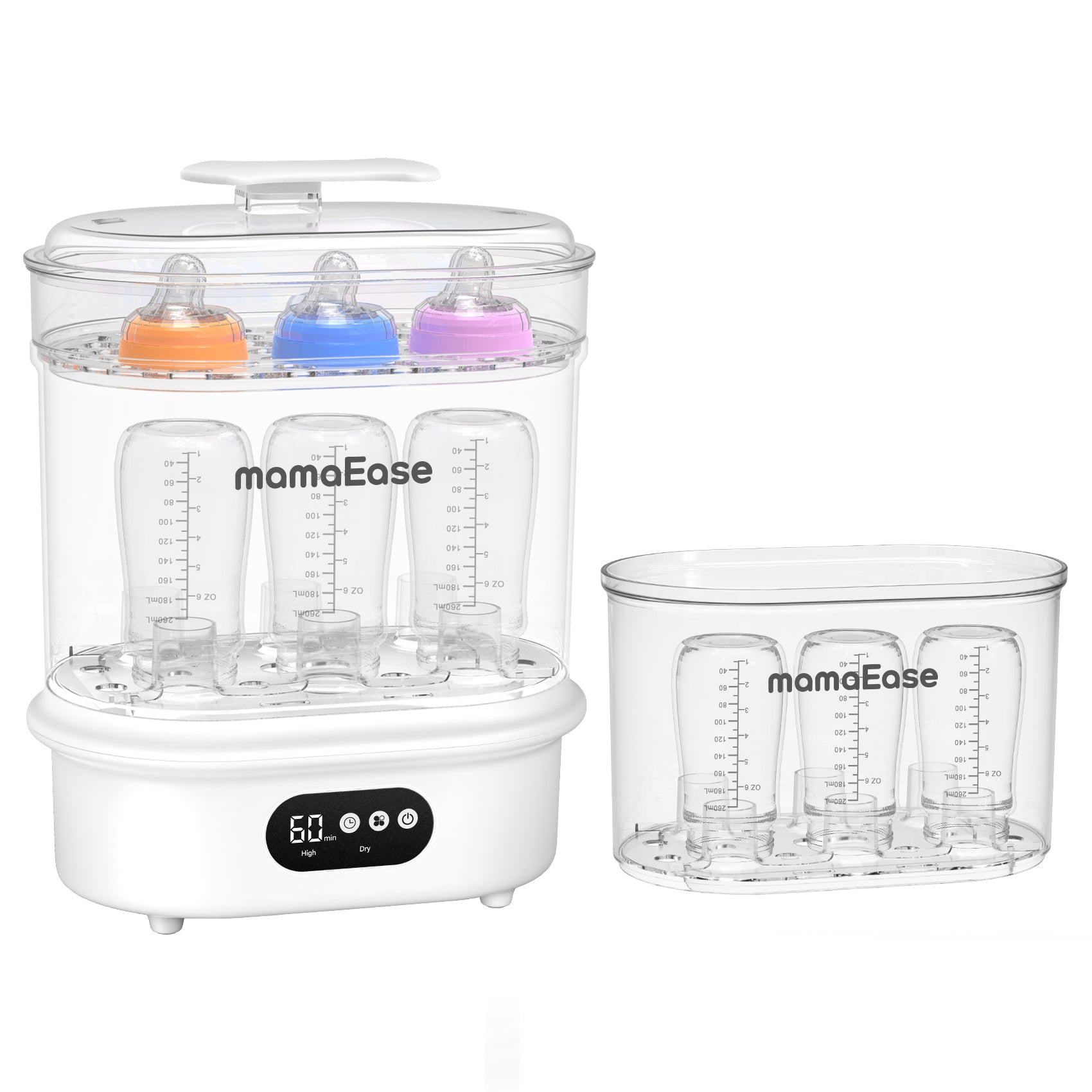 Modular bottle sanitizer baskets in two configurations